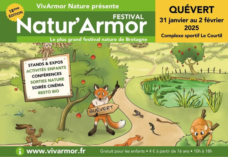 Retrouvez l&rsquo;APECS au festival Natur&rsquo;Armor du 31 janvier au 2 février à Quévert